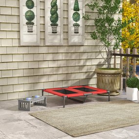 PawHut Legowisko dla Psów, Leżak dla Psa, Solidny, Podniesiony &amp; Wodoodporny, do 50 kg, 92x76x18cm, Czerwony