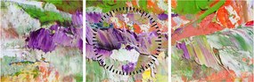Obraz abstrakcji - malarstwo (z zegarem) (90x30 cm)