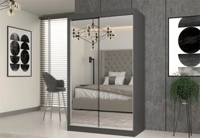 Lustrzana szafa przesuwna 120 cm dąb artisan antracyt Z9-W25