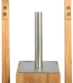 MSV Bambusowy stojak na papier toaletowy zeszczotką 16 x 29 x 70 cm