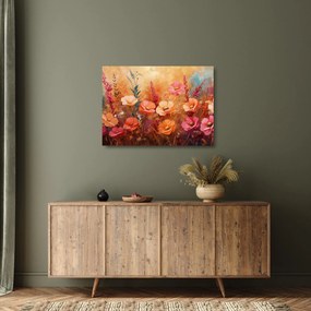 Obraz na szkle - Kwiaty łąkowe, malarstwo (70x50 cm)