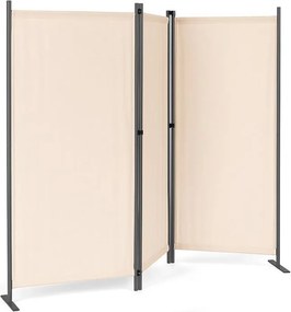 Parawan ogrodowy składany AW-022, 167x164 cm, 3-panelowy, kolor beżowy