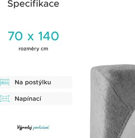 PrzytulneMieszkanie.pl Prześcieradło frotte do łóżeczka jasnoszare 70x140 cm