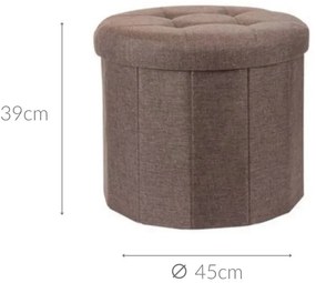 Pufa z pikowanym siedziskiem OTTOMAN, Ø 45 x 39 cm