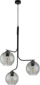 LED Żyrandol na lince CESAR 3xE27/15W/230V czarny/przydymiony szary