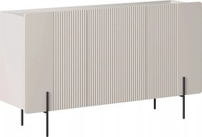 Komoda Malmi 150 cm trzydrzwiowa - kaszmir / crema bianca / czarne nóżki