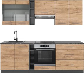 Aneks kuchenny złoty dąb power/antracyt 235x46x81.6 fame-line