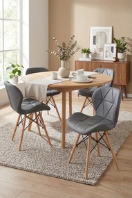 Zestaw szarych tapicerowanych krzeseł 4szt. E5-C62