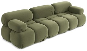 Jasnozielona aksamitna sofa modułowa 285 cm Lokua – Makamii