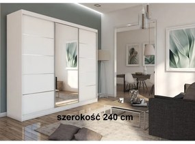 Duża szafa przesuwna Marys 240 cm z lustrem nowoczesna
