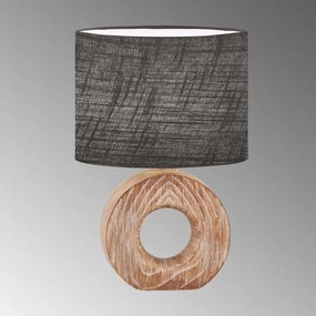 Czarno-brązowa ceramiczna lampa stołowa z tekstylnym kloszem (wysokość 31 cm) Hanke – Fischer &amp; Honsel