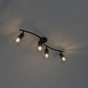 Nowoczesny plafon czarny 86 cm 4-światła - Botu