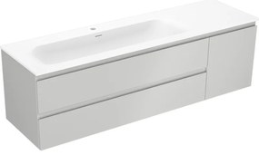 Mexen Orio szafka łazienkowa 160 cm z umywalką Vela lewą, 2S, 1D, szara mat/biała mat - 91A13-16047-3-BBFFF62-W23L01