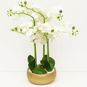 Sztuczny storczyk w złotej doniczce SANAE, wys. 65 cm