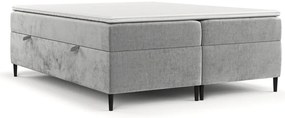 Szare łóżko boxspring ze schowkiem 180x200 cm Araya – Maison de Rêve