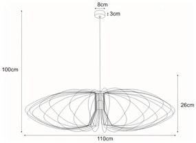 Czarna loftowa lampa wisząca druciana - S056-Gilma