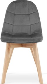 PROMOCJA Ciemnoszare aksamitne krzesło do jadalni BORA II klasa.