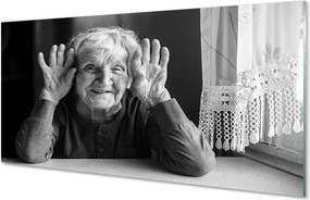 Szkło do Kuchni na Ścianę Portret Starszej Kobiety