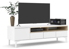 Biała szafka pod TV 156x48x48 cm Roomers – Tvilum