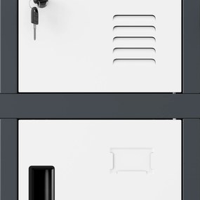 Szafa skrytkowa socjalna BHP antracytowo-biała: ROBERT, 1360 x 1720 x 450 mm