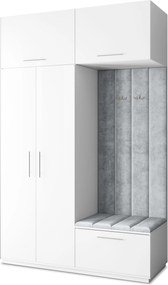 Masseno Garderoba REMA 150/240/60 cm Nowoczesna Szafa do Przedpokoju Biała