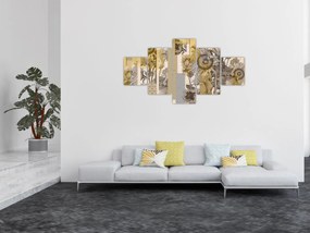 Obraz - Kolaż ze słonecznikami (125x70 cm)