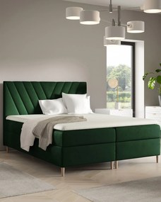Ciemnozielone łóżko welurowe 5 rozmiarów C4-S73