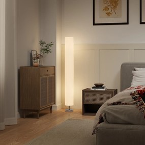 HOMCOM Lampa stojąca do salonu z abażurem z poliestru, 2 x E27 oprawka do sypialni 14 x 14 x 120 cm | Aosom PL