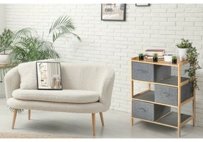 G21 Bambusowy regał z koszykami, 3 półki, szary, 3 piętra