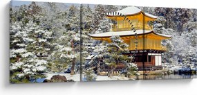 Obraz - Kinkakuji, Japonia (z zegarem) (90x30 cm)