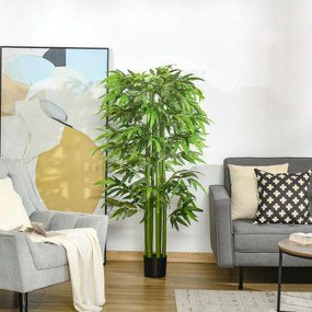 HOMCOM sztuczne rośliny duże 160 cm bambusowa sztuczna roślina w doniczce biurowej