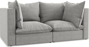 Modułowa sofa 2-osobowa - z tkaniny bouclé - jasny szary - MANAO