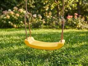 Huśtawka dla dzieci ALTALENA na sznurku plastikowe żółte siedzisko