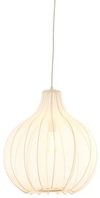 Beżowa lampa wisząca z tekstylnym kloszem ø 50 cm Elati – Light &amp; Living