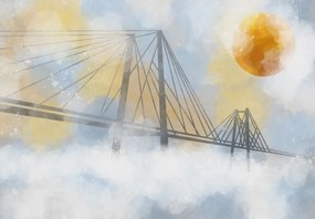 Fototapeta - Kolorowy most, akwarela (196x136 cm)