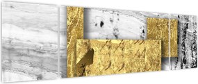 Obraz - Złote kwadraty N⁰1 (170x50 cm)