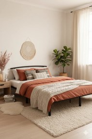 Czarne metalowe łóżko małżeńskie 200x200 cm G0-A72