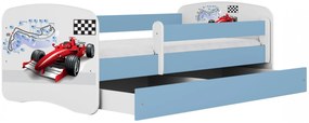 Łóżko chłopięce z materacem Rostok 2X mix 80x180 - niebieskie