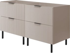 Szafka pod umywalkę, Kaszmir + czarny uchwyt, 120 x 77 x 46 cm, nogi czarne, bez blatu