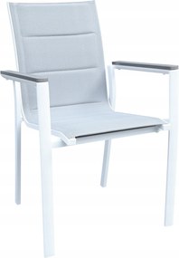 3587W-WH Krzesło Ogrodowe Aluminiowe Białe 56x65x88 cm Komfortowe Wytrzymałe Pianka