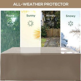 Outsunny Pokrowiec na meble ogrodowe mrozoodporny wodoodporny tkanina Oxford 275 x 205 x 90 cm Beżowy | Aosom PL