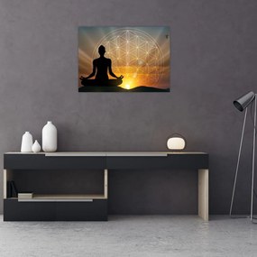 Obraz na szkle medytacji (70x50 cm)