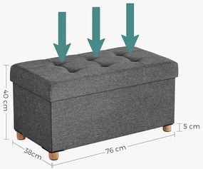Szara prostokątna pufa ze schowkiem  Z8-F57
