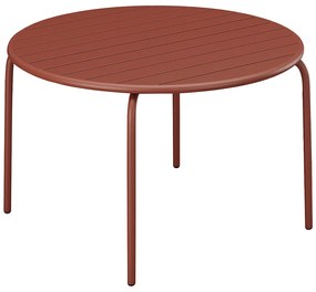 Stół ogrodowy okrągły o śr. 130 cm z metalu - Terakota - MIRMANDE marki MYLIA