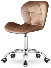 Zestaw do biura – składany stół ZARIMO 80×40 cm dąb sonoma + krzesło biurowe AVOLA VELVET jasnobrązowe