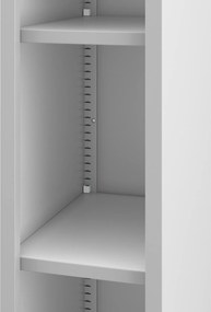 Regał metalowy wąski, archiwizacyjny na dokumenty szary: TIM 250 x 1950 x 450 mm
