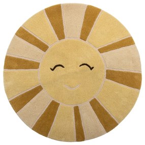 Beżowo-bursztynowy wełniany dywan dziecięcy ø110 cm Sun – Bloomingville Mini