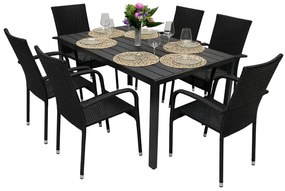Zestaw rattanowy ogrodowy SIENA 1+6 (różne długości) stół 205x90 cm