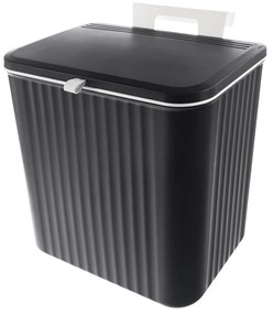 Czarny plastikowy kosz na śmieci 13 l – Orion
