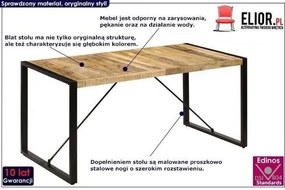 Industrialny stół z drewna 80x160 – Veriz 3X